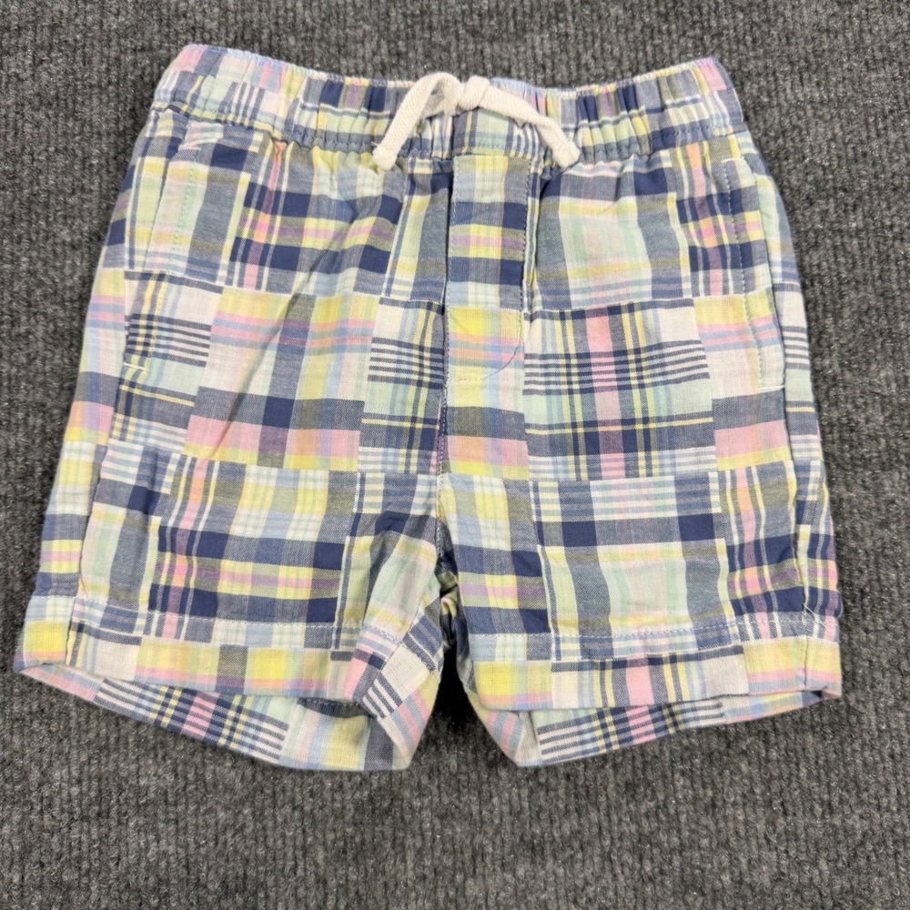 Janie and Jack Plaid Patchwork Cotton Shorts Pastel Multicolored 12-18 Months